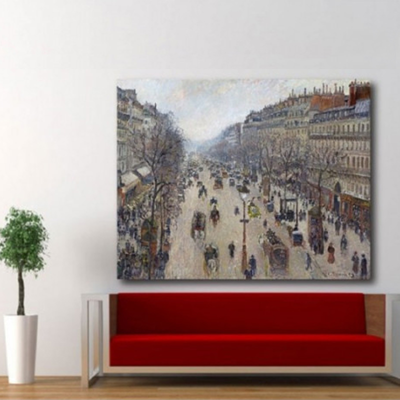 Πίνακας σε καμβά με Ζωγραφική του Camille Pissarro Boulevard Montmartre